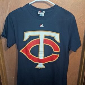 Majestic Black Tee with Red and Gold Logo